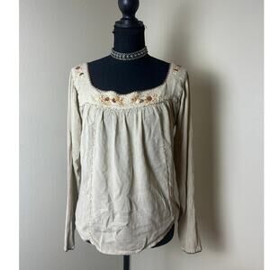 Vintage Aeropostale Embroidered Rayon Hippie Shirt Y2K Boho XS